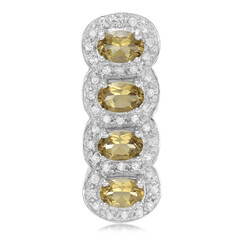 Champagne Quartz Silver Pendant