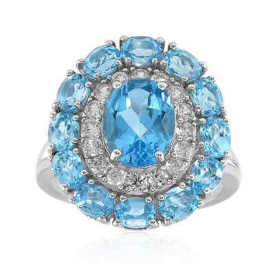 Swiss Blue Topaz Silver Ring