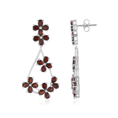 Mozambique Garnet Silver Earrings