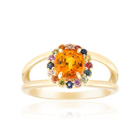 9K Ban Ka Cha Orange Sapphire Gold Ring