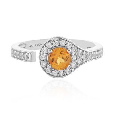 Mandarin Garnet Silver Ring