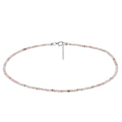 Pink Opal Silver Necklace