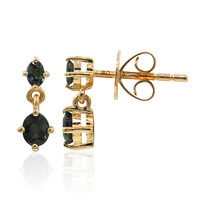 9K Teal Queensland Sapphire Gold Earrings (Mark Tremonti)
