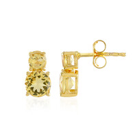 Yellow Beryl Silver Earrings