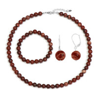 Red Jasper Silver Set