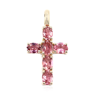 9K Pink Tourmaline Gold Pendant