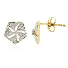 9K I4 (J) Diamond Gold Earrings