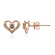 9K SI1 Argyle Rose De France Diamond Gold Earrings (Annette)