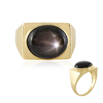 9K Black Star Sapphire Gold Ring