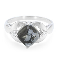 Snowflake Obsidian Silver Ring