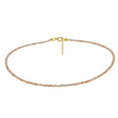 Peach Aventurine Silver Necklace