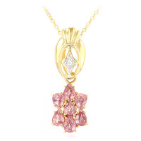18K Unheated Padparadscha Sapphire Gold Necklace (AMAYANI)