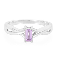 Unheated Ceylon Purple Sapphire Silver Ring