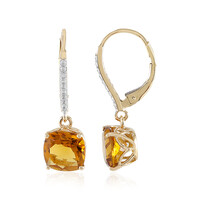 18K Madeira Citrine Gold Earrings