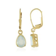 Aqua Chalcedony Silver Earrings