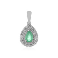 Russian Emerald Silver Pendant