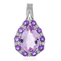 Rose de France Amethyst Silver Pendant