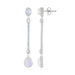 Rainbow Moonstone Silver Earrings (KM by Juwelo)