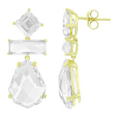 White Quartz Silver Earrings (TPC)