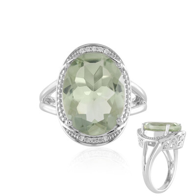 Green Amethyst Silver Ring