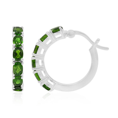 Russian Diopside Silver Earrings