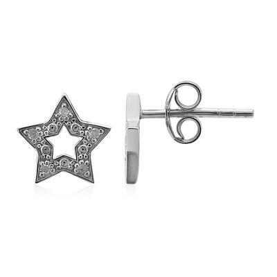 I3 (I) Diamond Silver Earrings