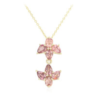 10K Unheated Padparadscha Sapphire Gold Necklace