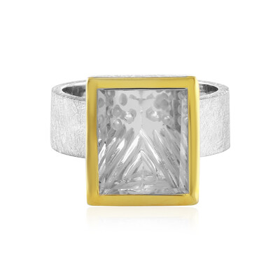 White Quartz Silver Ring