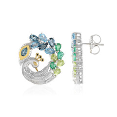 Swiss Blue Topaz Silver Earrings (Gems en Vogue)