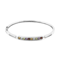 Amethyst Silver Bangle