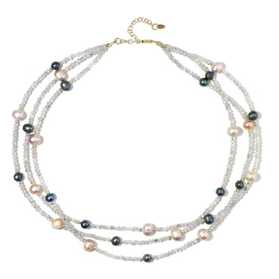 Grey Zircon Silver Necklace (Riya)