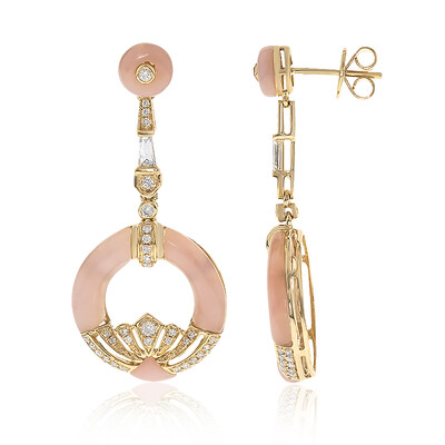 14K Pink Opal Gold Earrings (CIRARI)