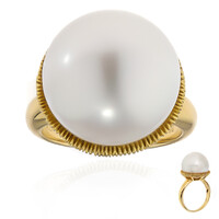 18K White South Sea Pearl Gold Ring (Michelle Albala)