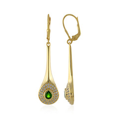 Russian Diopside Silver Earrings