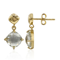 Green Amethyst Silver Earrings