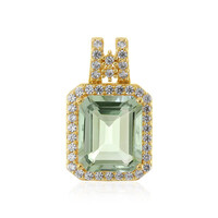Green Amethyst Silver Pendant
