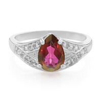 Cherry Topaz Silver Ring