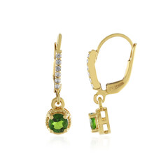 Russian Diopside Silver Earrings