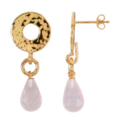 Rose Quartz Silver Earrings