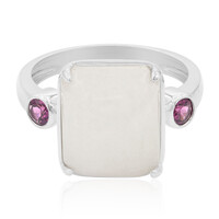 White Jadeite Silver Ring