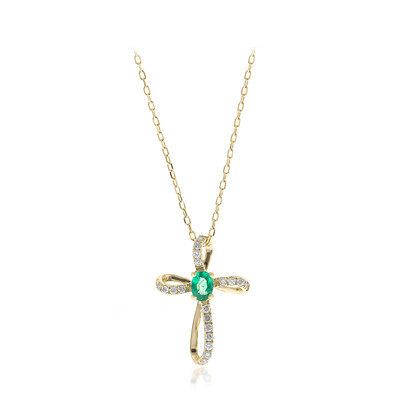 14K Zambian Emerald Gold Necklace (CIRARI)