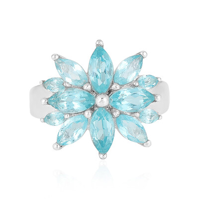 Blue Apatite Silver Ring