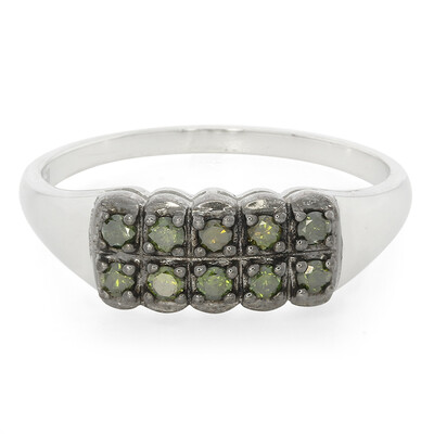 Fancy Diamond Silver Ring