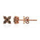 9K SI1 Argyle Rose De France Diamond Gold Earrings (Annette)
