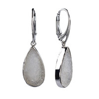 Druzy Agate Silver Earrings
