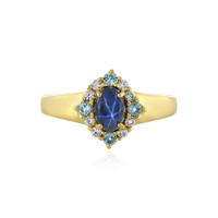 Blue Star Sapphire Silver Ring