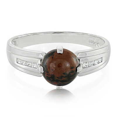 Mahogany Obsidian Silver Ring