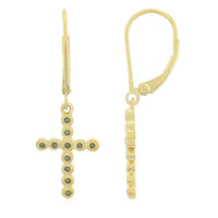 Fancy Diamond Silver Earrings