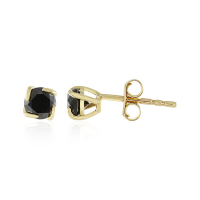 9K Black Diamond Gold Earrings