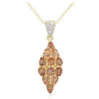 10K Unheated Padparadscha Sapphire Gold Necklace